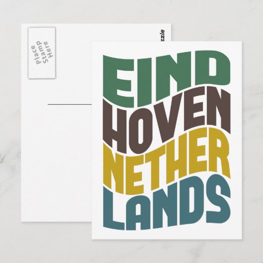 Eindhoven Netherlands Retro Wave Postkarte (Vorne/Hinten)