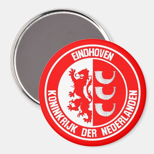 Eindhoven Round Emblem Magnet (Vorderseite/Rückseite)