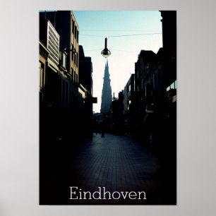 Eindhoven Straße & Catharinakerk, Niederlande Poster