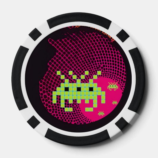 Eindringende Weltraumkönige Pokerchips (Rückseite)