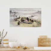 Eindruck eines von Homo Habilis besetzten Lagers Poster (Küche)