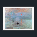 Eindruck, Sonnenaufgang, Claude Monet, 1872 Postkarte<br><div class="desc">Oscar-Claude Monet (14. November 1840 - 5. Dezember 1926) war ein französischer Maler, Gründer des französischen Impressionistischen Gemäldes und beständiger und produktivster Praktizierer der Philosophie der Bewegung, seine Wahrnehmungen vor der Natur zu äußern, insbesondere in Bezug auf die Putz-Landschaftsmalerei. Der Begriff "Impressionismus" leitet sich aus dem Titel seines Gemäldes Impression,...</div>