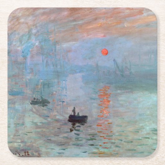 Eindruck, Sonnenaufgang, Claude Monet, 1872 Rechteckiger Pappuntersetzer (Vorderseite)