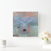 Eindruck, Sonnenaufgang, Claude Monet Quadratische Wanduhr (Zuhause)