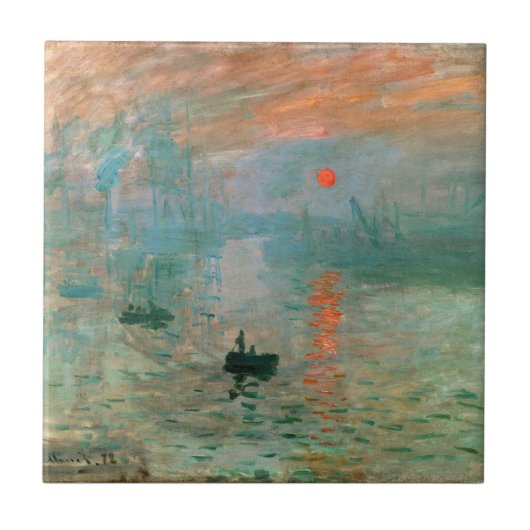 Eindruck, Sonnenaufgang von Claude Monet Fliese (Vorderseite)