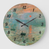 Eindruck, Sonnenaufgang von Claude Monet Große Wanduhr (Vorderseite)