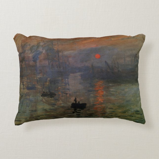 Eindruck Sonnenaufgang von Claude Monet, Vintage K Dekokissen (Vorderseite)