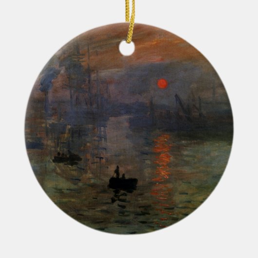 Eindruck Sonnenaufgang von Claude Monet, Vintage K Keramikornament (Vorne)