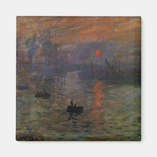 Eindruck Sonnenaufgang von Claude Monet, Vintage K Magnet (Vorne)