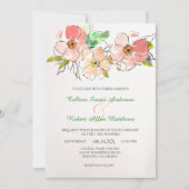 Eindruck von Aquarellblumen bei Hochzeitsfeiern Einladung (Vorderseite)