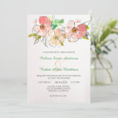 Eindruck von Aquarellblumen bei Hochzeitsfeiern Einladung (Stehend Vorderseite)