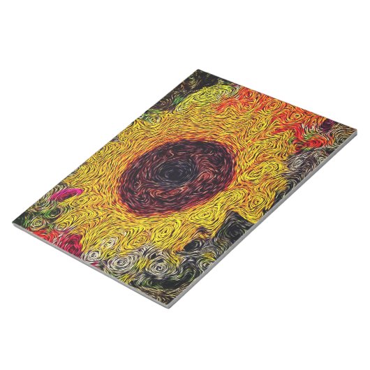 Eindrücke eines Sonnenblumenkommentators Notizblock (angewinkelt)