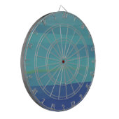 Eindrücke in Aquamarin und blau Dartscheibe (Vorderseite Links)