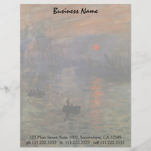 Eindrucks-Sonnenaufgang durch Claude Monet, Briefbogen