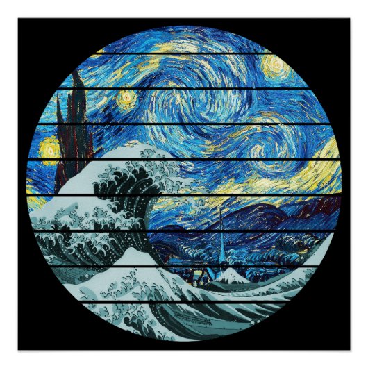 EINDRUCKSSTARRY NIGHT WAVE KANAGAWA ART POSTER (Vorderseite)