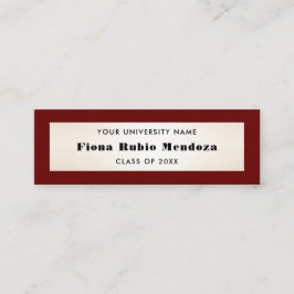 Eindrucksvolle Burgundy Gold Abschluss Name einfüg Mini Visitenkarte