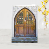 Eindrucksvolle gewölbte Tür - leere Karte (Gelbe Blume)