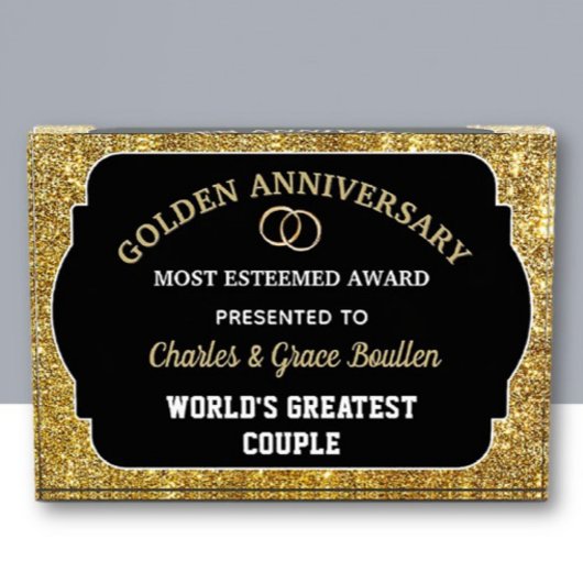 Eindrucksvoller Golden Anniversary Custom Award  Fotoblock