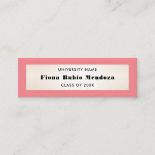 Eindrucksvoller Korallgold Absolventen Name Einleg Mini Visitenkarte