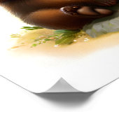 Eine 3D-Aquarellmalerei auf einem Grizzly Bärenkub Poster (Ecke)