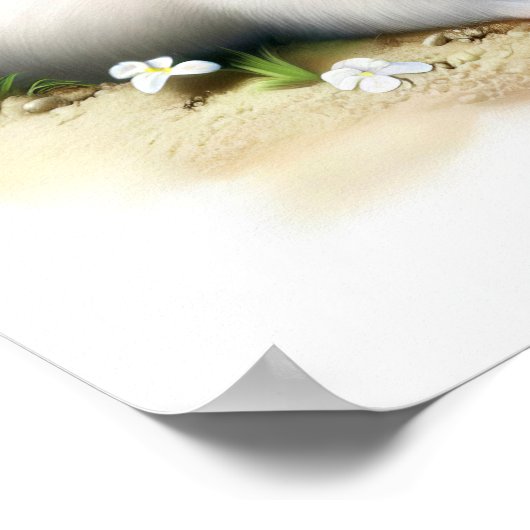 Eine 3D-Aquarellmalerei auf einem Niedlichen Frere Poster (Ecke)