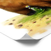 Eine 3D-Aquarellmalerei auf Hochlandrinder Poster (Ecke)