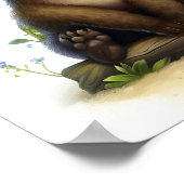 Eine 3D-Aquarellmalerei einer Niedlichen Hyena Poster (Ecke)