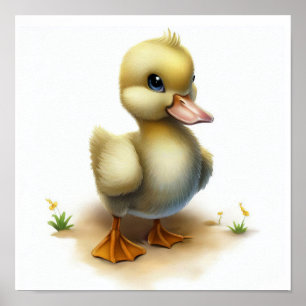 Eine 3D-Aquarellmalerei einer Niedlichen jungen Ga Poster