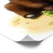 Eine 3D-Aquarellmalerei eines amerikanischen Bison Poster (Ecke)