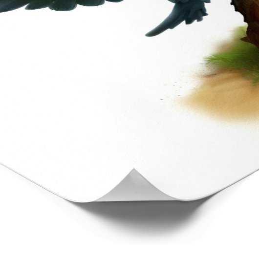 Eine 3D-Aquarellmalerei eines Niedlichen Galah-Coc Poster (Ecke)