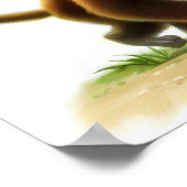 Eine 3D-Aquarellmalerei eines Niedlichen Howler-Af Poster (Ecke)