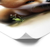 Eine 3D-Aquarellmalerei eines Niedlichen jungen Fu Poster (Ecke)