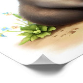 Eine 3D-Aquarellmalerei eines Niedlichen Riesenate Poster (Ecke)