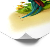 Eine 3D-Aquarellmalerei mit einem großartigen grün Poster (Ecke)