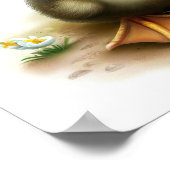 Eine 3D-Darstellung einer Aquarellfarbe einer Nied Poster (Ecke)