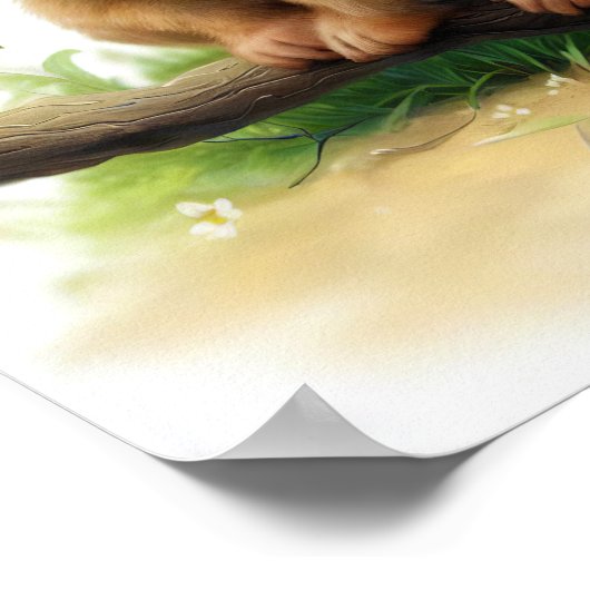 Eine 3D-Darstellung einer Aquarellfarbe eines nied Poster (Ecke)