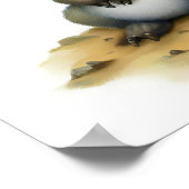 Eine 3D-Darstellung eines Aardvark-Aquarellbildes Poster (Ecke)