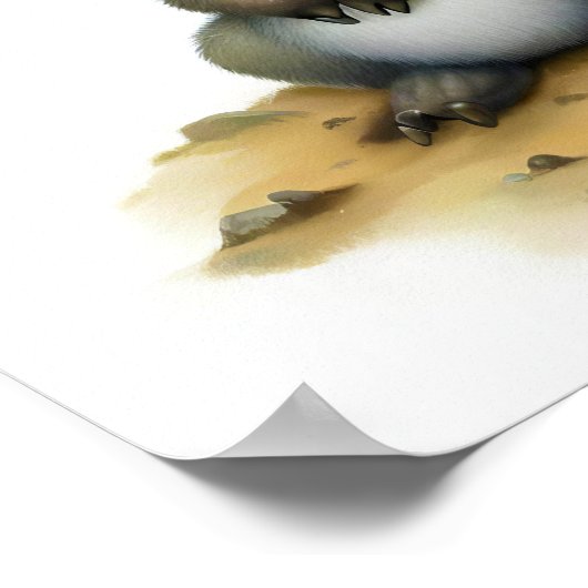 Eine 3D-Darstellung eines Aardvark-Aquarellbildes Poster (Ecke)