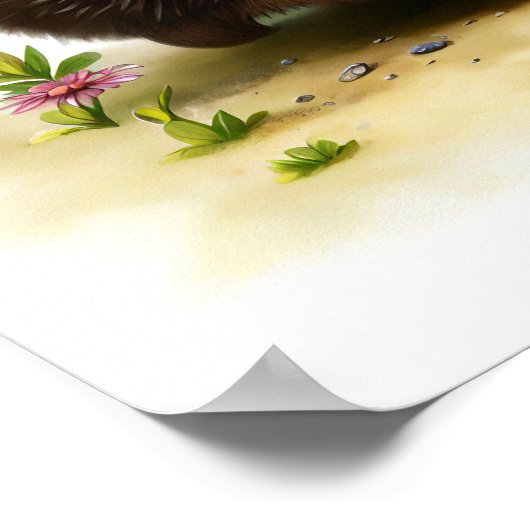 Eine 3D-Darstellung eines Aquarellbildes eines Ige Poster (Ecke)