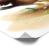 Eine 3D-Darstellung eines Aquarellbildes eines jun Poster (Ecke)