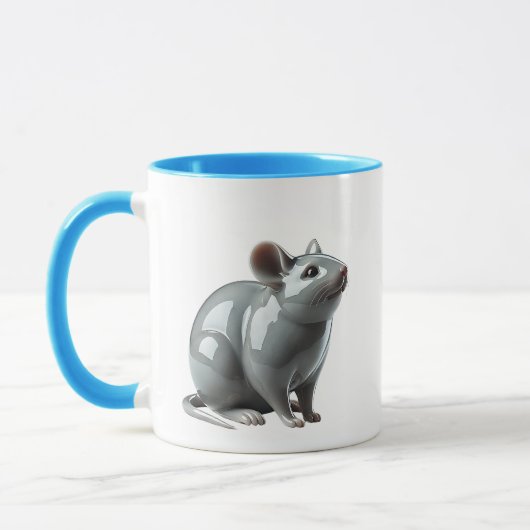 Eine 3D-Maus hüpft Gefühlsduft. Tasse (Links)