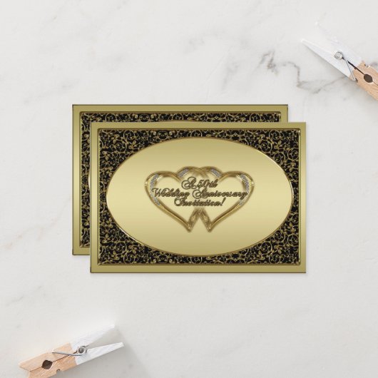 Eine 50-jährige UAWG-Einladungskarte zum Hochzeits Einladung (Vorderseite/Rückseite Beispiel)