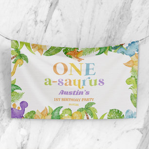 Eine A-Saurus-Dinosaurier-Erstgeburtstagsfeier Banner