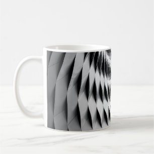 Eine abgerundete Fassade mit weißem Kunstwerk Kaffeetasse