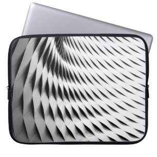 Eine abgerundete Fassade mit weißem Kunstwerk Laptopschutzhülle