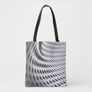 Eine abgerundete Fassade mit weißem Kunstwerk Tasche