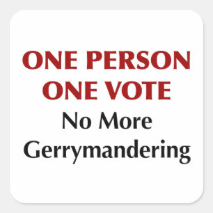 Eine Abstimmung der Personen-eine, Gerrymandering Quadratischer Aufkleber