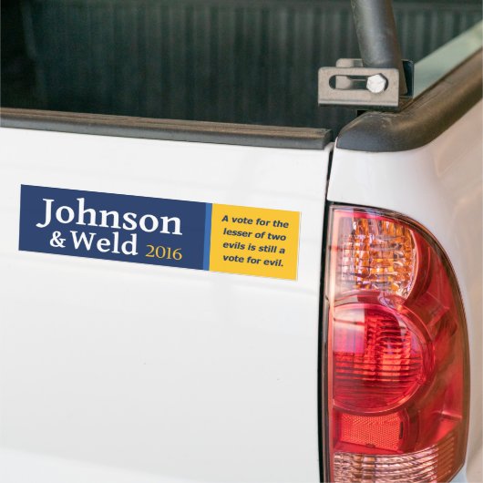 Eine Abstimmung für die kleiner von zwei Übeln ist Autoaufkleber (Auf Lkw)