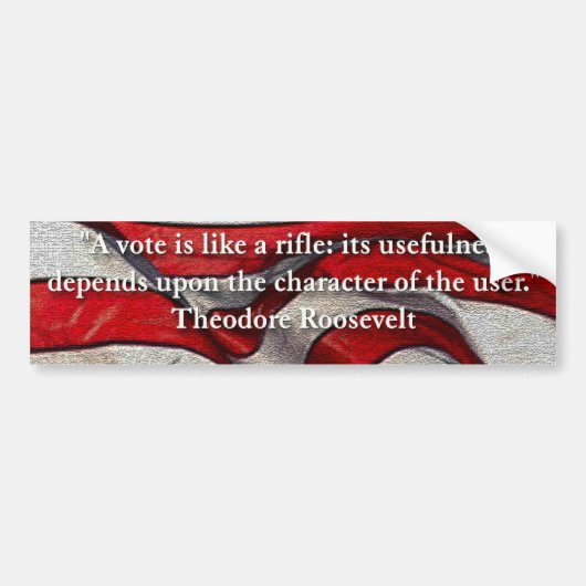 Eine Abstimmung ist wie ein Gewehr… Zitat durch Autoaufkleber (Vorne)