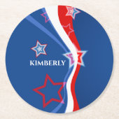 Eine Abstrakte amerikanische Flagge Runder Pappuntersetzer (Vorderseite)